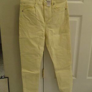 Loft The Skinny High Rise Regular women's pants size 28 in yellow NWT